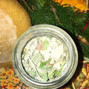 Witches' Hedgerow Bath Salts/ Ritual Salts- French green clay, black salt, herbs